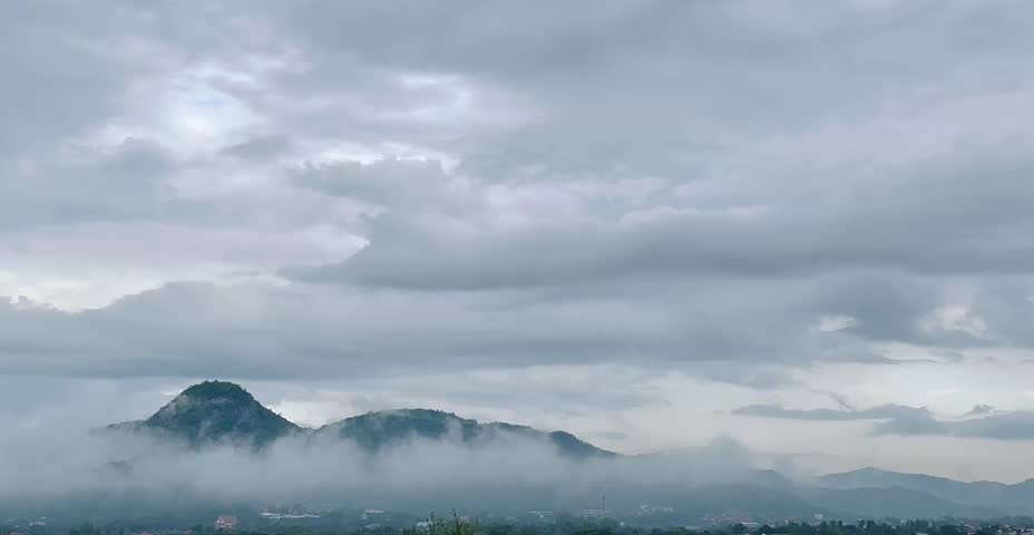 Mountain landscape with morning fog