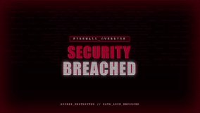 Firewall Override Mainframe Terminal Screen Displaying Security Breached Notification And Restricted Node Data Lock Enforced Red HUD Interface. - Powered by Shutterstock - Get 15% off with code: PIKWIZARD15