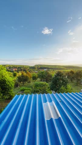 The morning view overlooks the hills.