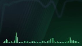 Neon audio spectrum equalizer animation with dark green background. Futuristic music visualizer bars moving rhythmically for DJ, podcast and digital sound technology. - Powered by Shutterstock - Get 15% off with code: PIKWIZARD15