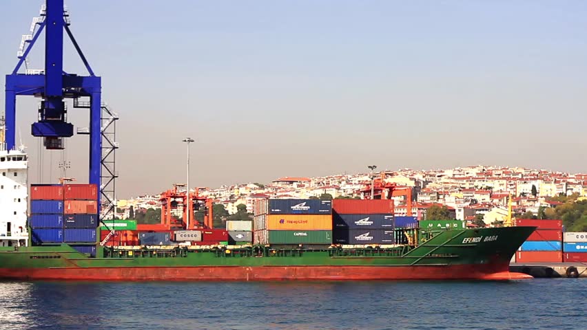 ISTANBUL - SEP 27: Container Ship, EFENDI BABA (IMO: 9087544, Turkey) on