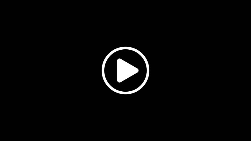 Play and pause button animation with mouse cursor click, Click pause and click play animation. 4K video alpha channel