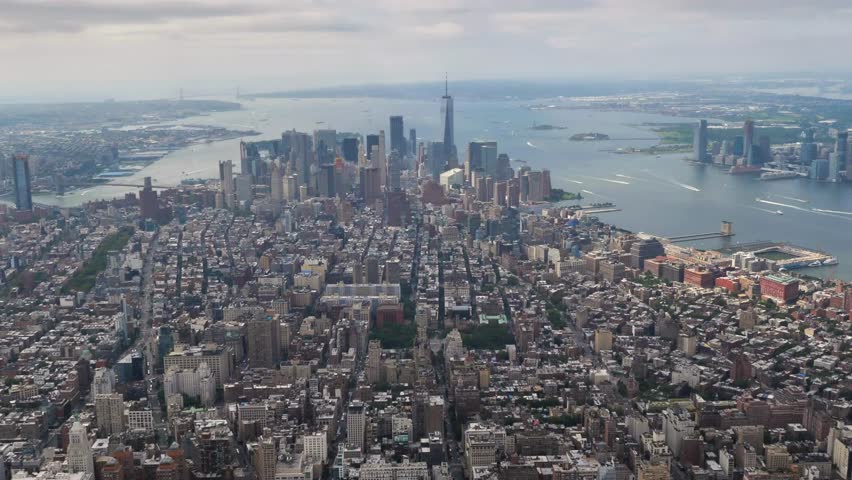 Incredible aerial photo of New York City Big landscape skyline building architecture