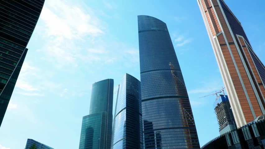 City business district Modern office high rise skyscraper buildings finance commercial tower skyline