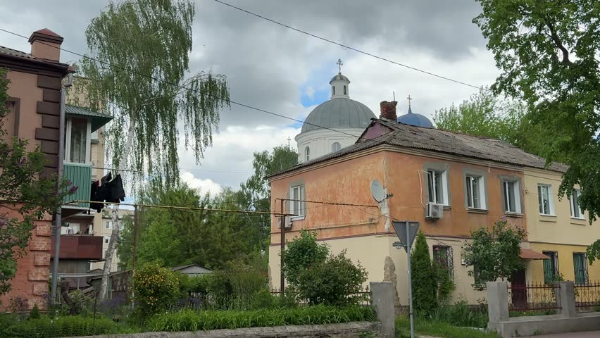 Saint Nicholas Cathedral in Mohyliv Podilskyi near Moldova border with historic orthodox architecture and golden domes