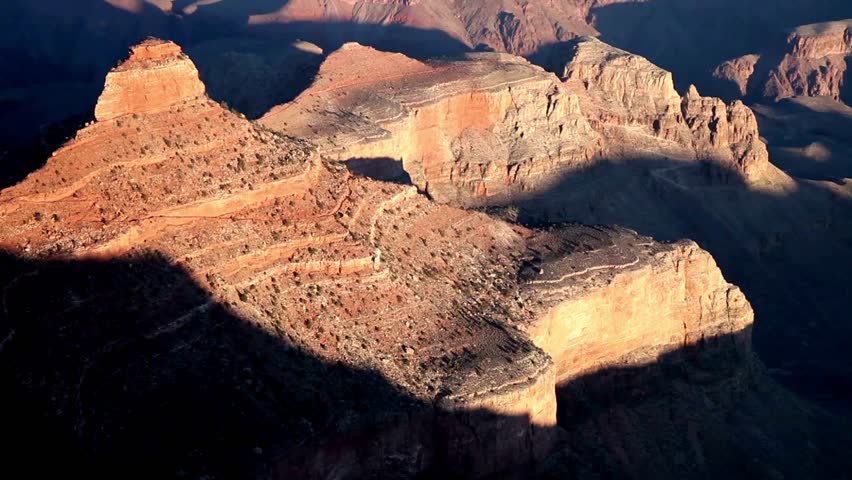 Colorado River Sunny Summer Aerial 4K top view: Grand Canyon Landscape in Arizona, USA Canyon around Arizona landscape panorama traveling
