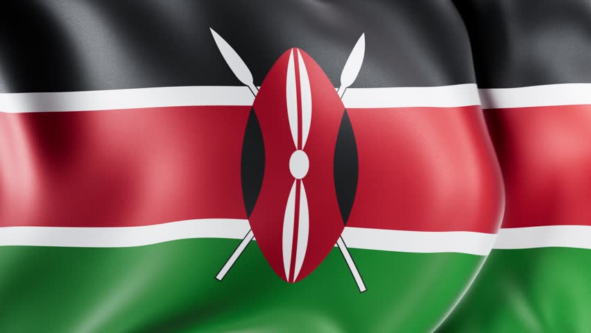 Kenya national flag, loop background
