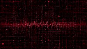 Red Matrix Binary Code Grid with Pulse Waveform, Soundwave Spectrum and Floating Code – Futuristic Cyber Security Technology Background - Powered by Shutterstock - Get 15% off with code: PIKWIZARD15