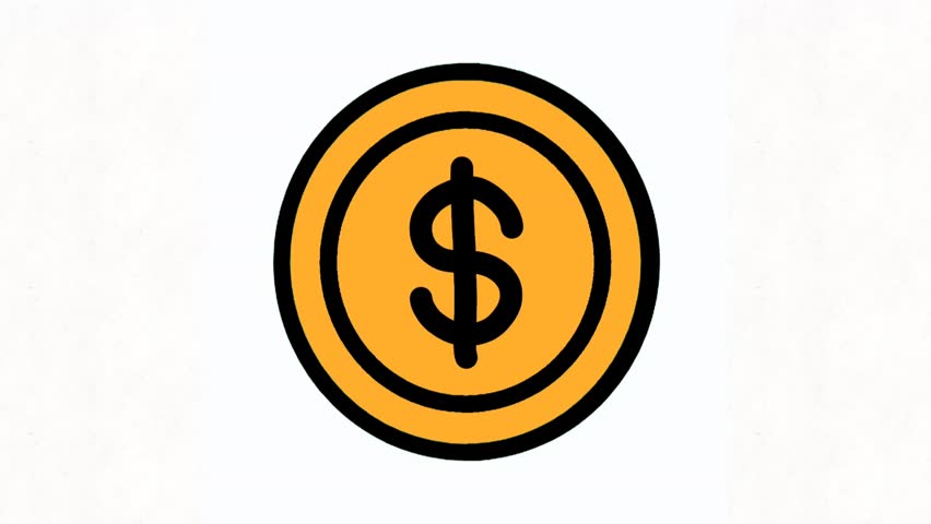 animated icon of a gold dollar coin