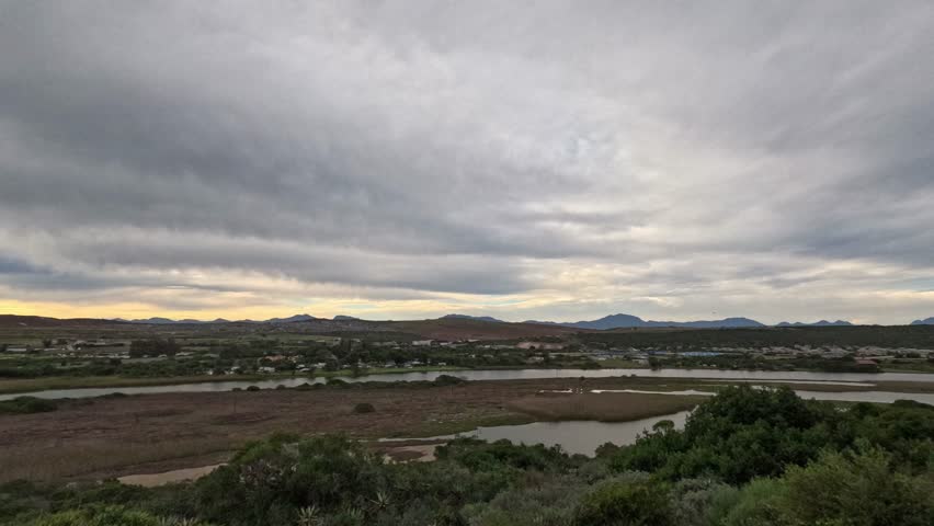 Time lapse over the Hartenbos river, beautiful landscape in late afternoon.