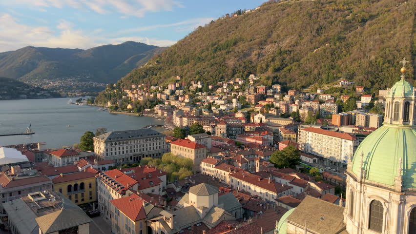 Aerial view of the Cattedrale Santa Maria, Como. Italy
