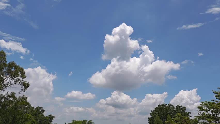 White clouds and blue sky