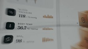 Digital dashboard of health metrics tracked by a a health application - Powered by Shutterstock - Get 15% off with code: PIKWIZARD15