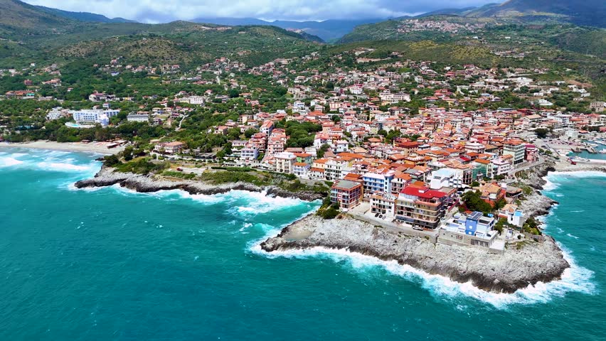 The coast at the town of Marina di Camerota, in the province of Salerno, Campania, Italy.