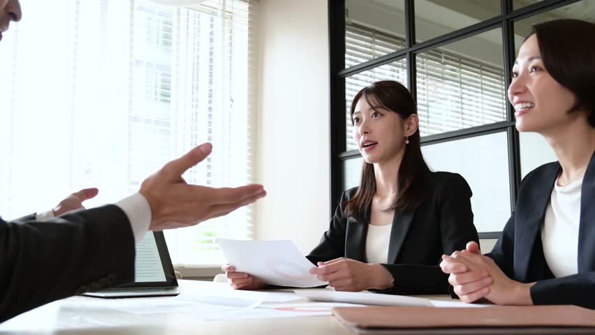 Japanese business people having a meeting in office