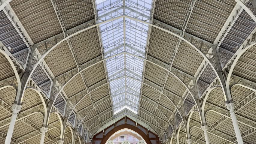View of Central Market of Valencia Spain Mercat Central Building
