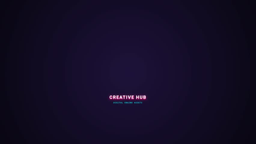 neon icons of color palette, graphic tablet and tripod forming creative hub
