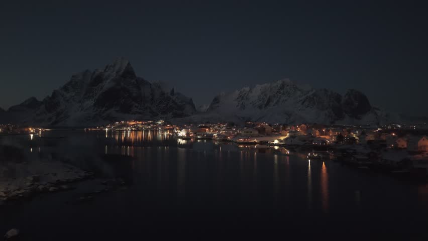 Night view of Lofoten, Norway
