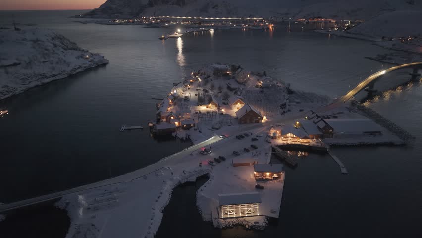 Night view of Lofoten, Norway