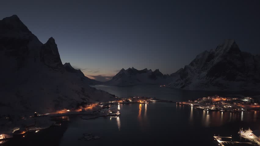 Night view of Lofoten, Norway