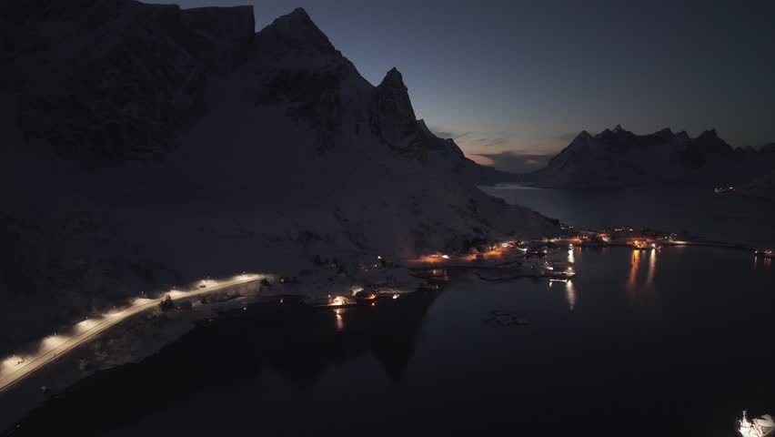 Night view of Lofoten, Norway