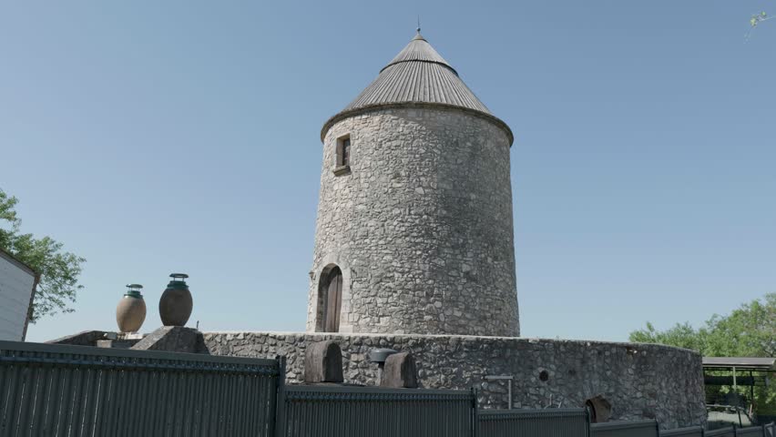 Traditional Stone Windmill Tower in Provence.