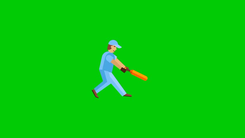 sstkSports baseball player animation, green background 