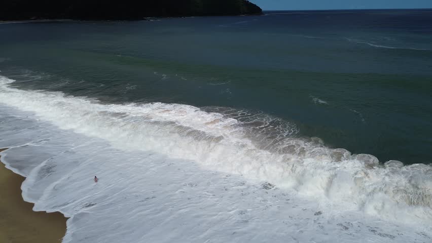 wave breaking on the shore