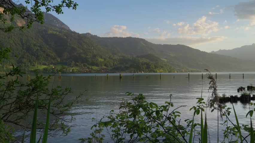 lake and mountains in switzerland
