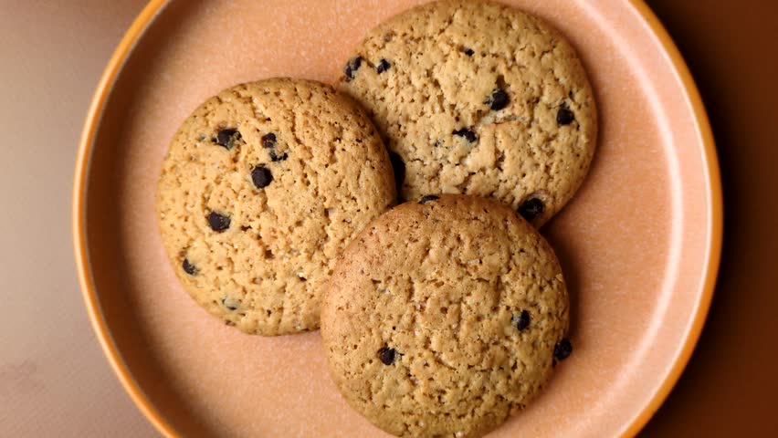 Food, oatmeal chocolate raisin cookies, dessert or breakfast pastry