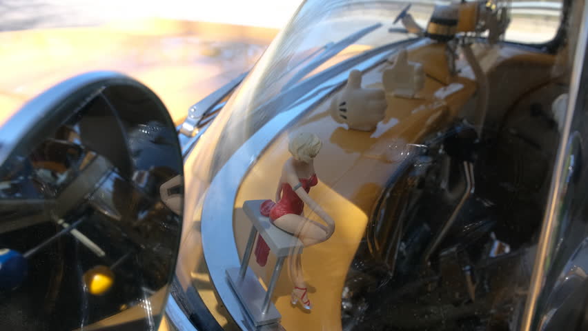 Detailed close-up view of a custom classic car