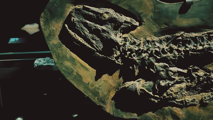 Ancient Fossil Skeleton Embedded in Rock Matrix