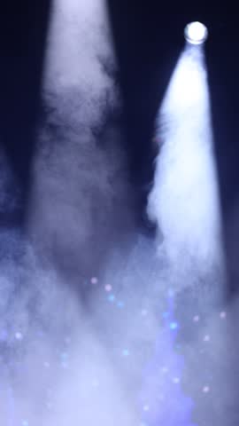 Сoncert on scene theater, stage light with colored spotlights and smoke.