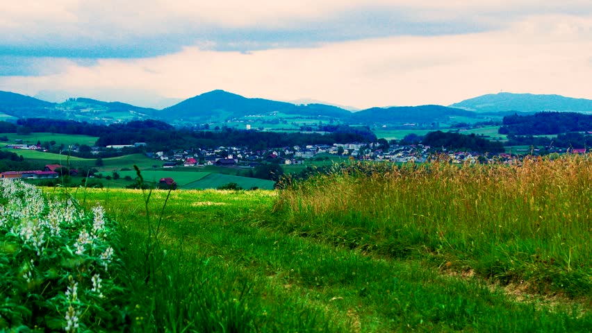 landscape with mountains and lake