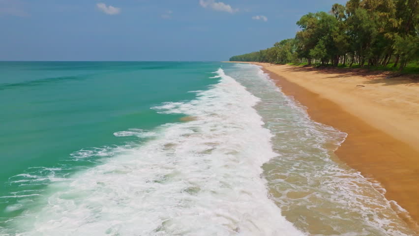 Beautiful sea summer landscape, Waves sea water surface High quality video Bird