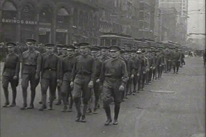 1910s - Detroit High School Parade in 1917