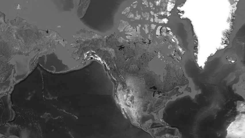 USA Florida State Map Animation with Flag Texture and Tallahassee Capital Pin on Black and White Satellite Earth Background