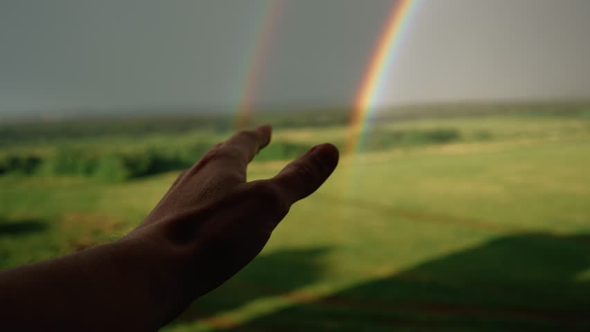 Stunning view from a window showing a person