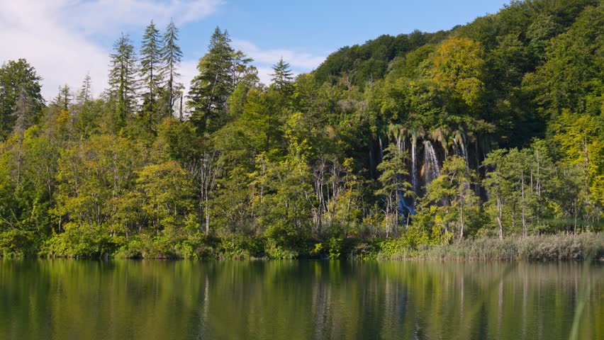 Breathtaking Nature Waterfalls in Plitvice Lakes National Park