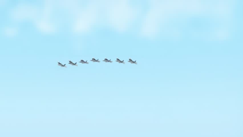 Israel Flag with Fighter Jets Formation in Blue Sky
