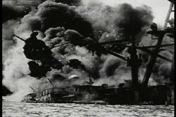 1940s - Newsreel feature: The Bombing of Pearl Harbor - Part 2 of 3