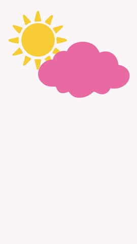 cute sun and pink cloud in the sky