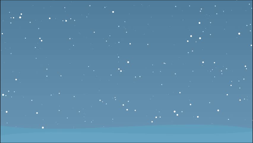 A flat vector illustration of a winter scene featuring falling white snowflakes against a soft blue background, perfect for holiday and seasonal designs.