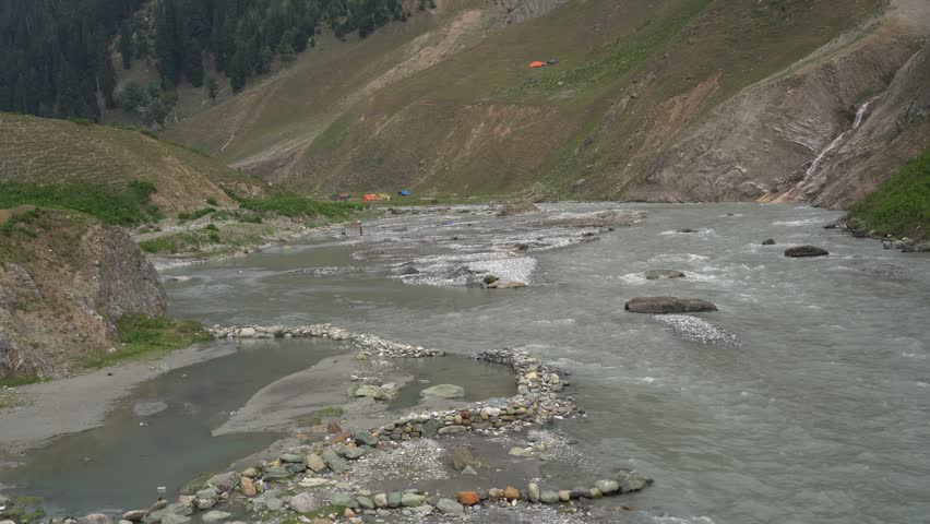 Mountains river in Himalayas, of Jammu and Kashmir, India.