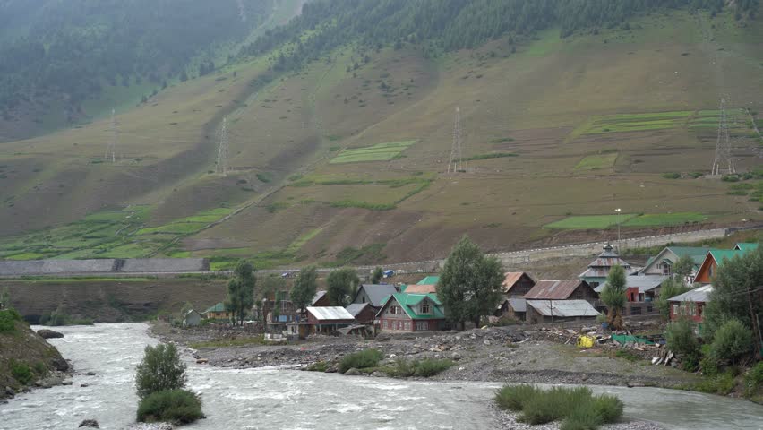 Mountains river in Himalayas, of Jammu and Kashmir, India.