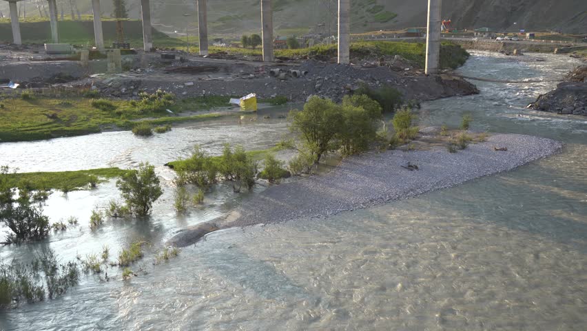 Mountains river in Himalayas, of Jammu and Kashmir, India.