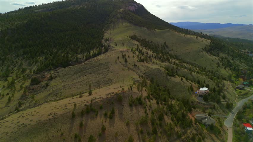 Aerial View Of Forested Mountain Slope Near Helena Montana