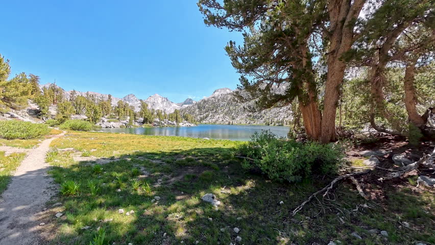 Approaching the First Rae Lake in the Eastern Sierra Mountains of Kings Canyon National Park