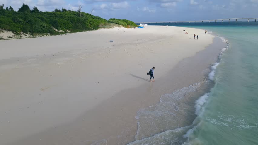 Drone aerial view of a tropical beach