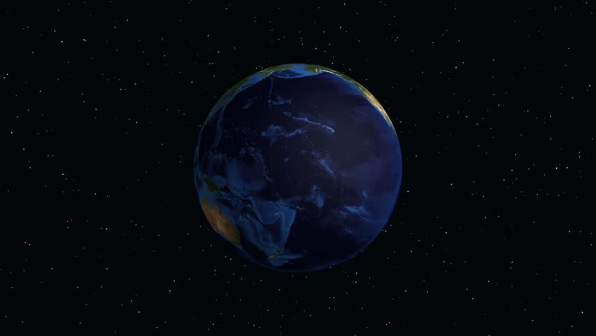 A digital animation zooms from space into Earth, pinpointing Gujranwala, Pakistan with a marker